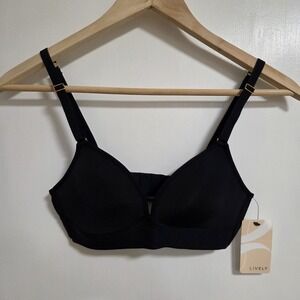 Lively Womens Intimate 32A The Spacer Lightly Padded Full Cup Bra Jet Black